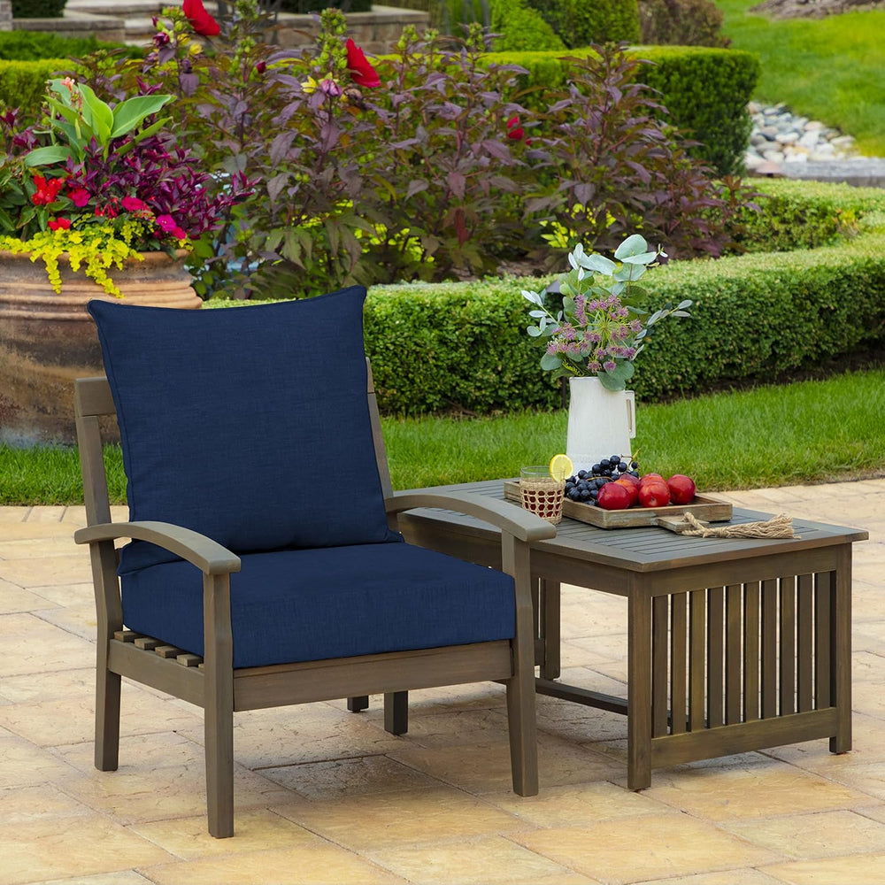 Arden Outdoor Chair Cushions, Patio Furniture, 22x24 Foam Deep Seat, 1 Set