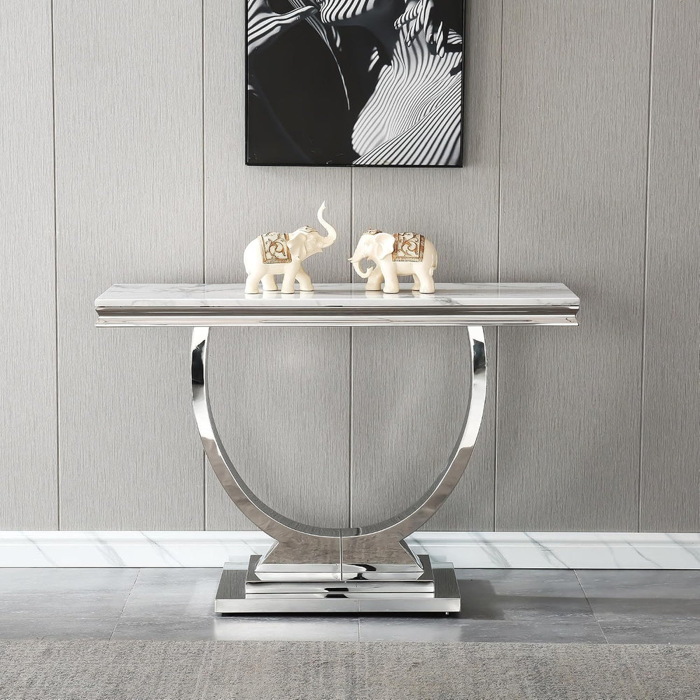 Modern Elegant 2-Piece Living Room Table Set with Faux Marble Top | Includes ...