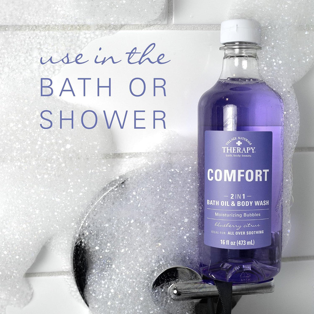 Village Naturals Therapy, Comfort 2-in-1 Foaming Bath Oil & Body Wash, 16...