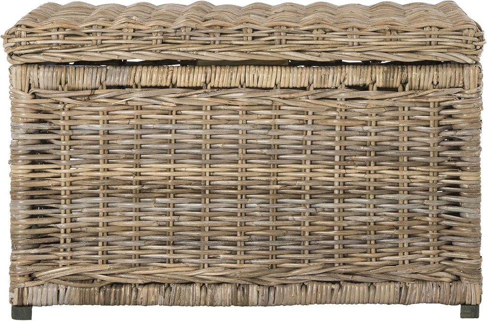 happimess Elijah 31" Wicker Storage Trunk Footlocker Chest, Natural | Ra...