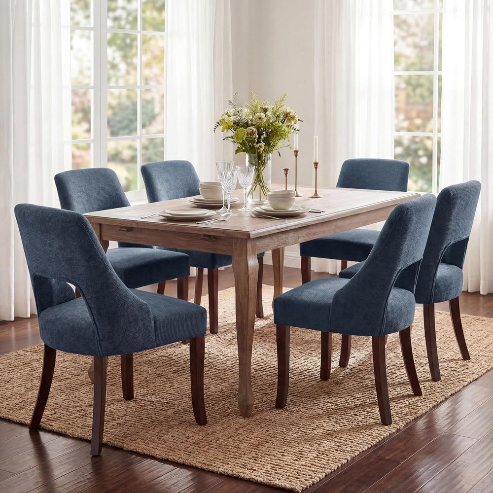 UVV Wooden Dining Chairs Set of 2, Mid Century Upholstered Dining Room Chair ...