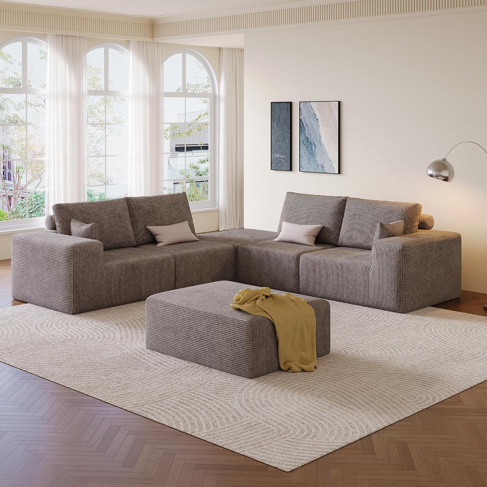 39.4" Oversized Couch Ottoman, Movable Rectangle Ottoman with Memory Foa...