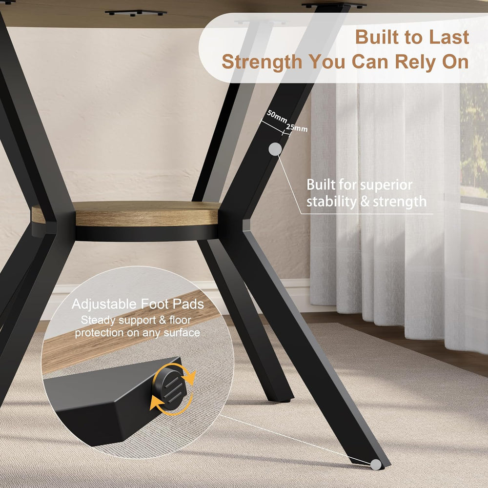 MECHYIN 42'' Round Dining Table for 2–4, Farmhouse Round Kitchen Tabl...