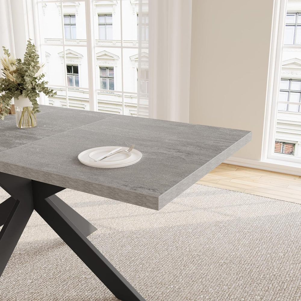 ZckyCine 51"-67" Extendable Dining Table Set with 6 Dining Chairs, ...