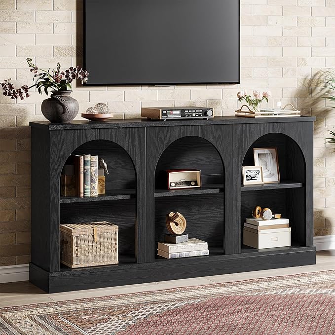 Tribesigns TV Stand for 55/60/65 Inch TV, Farmhouse Entertainment Center with...