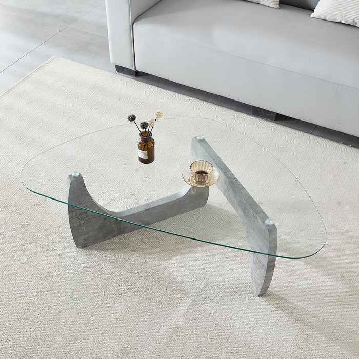 Btrpily Wooden Coffee Table - Modern Marble Coffee Table, Contemporary, Stylish, High-End Furnishing for Your Living Room (Marble Stone, Triangle)