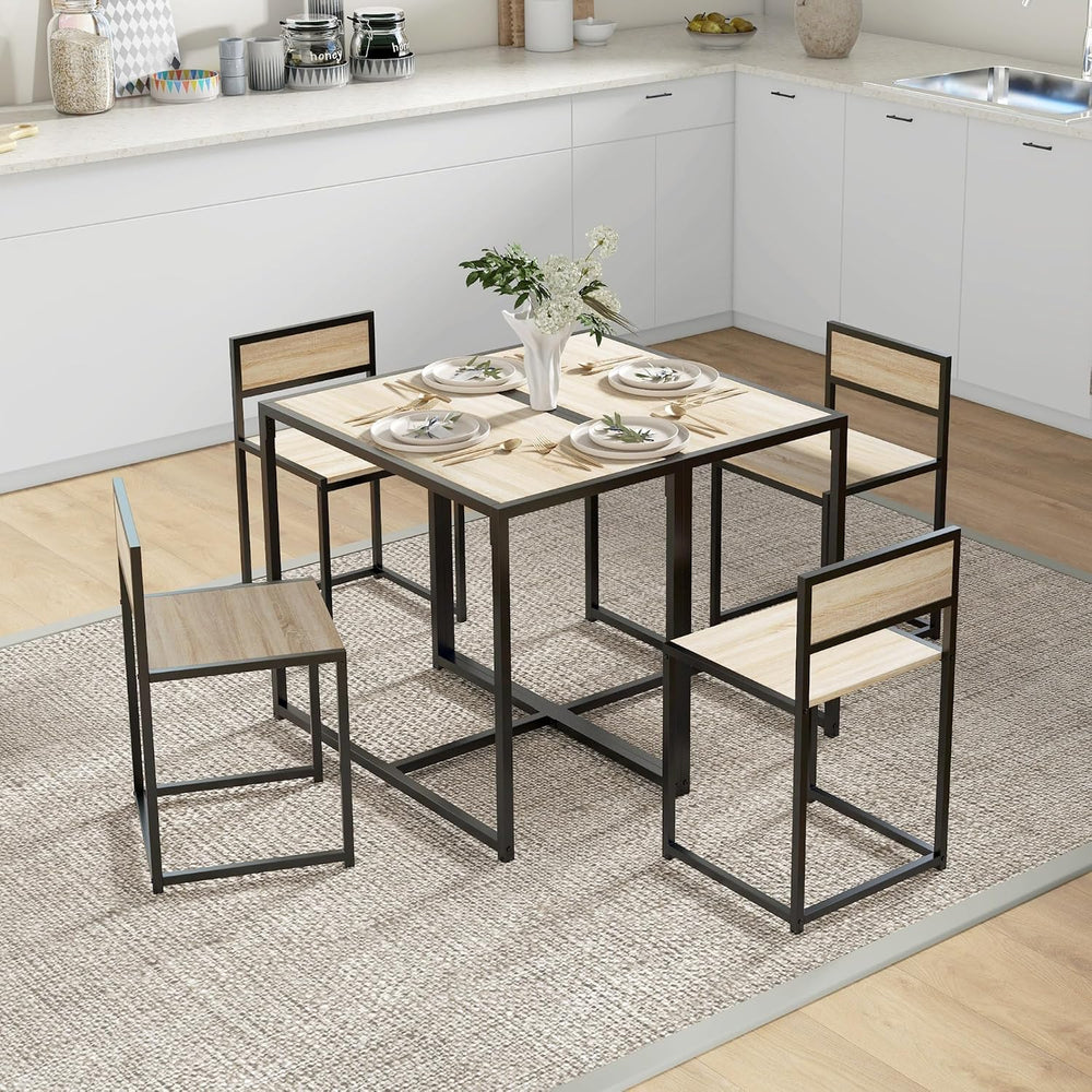 HOMCOM Small Dining Table Set for 2 Compact for Small Spaces, Oak