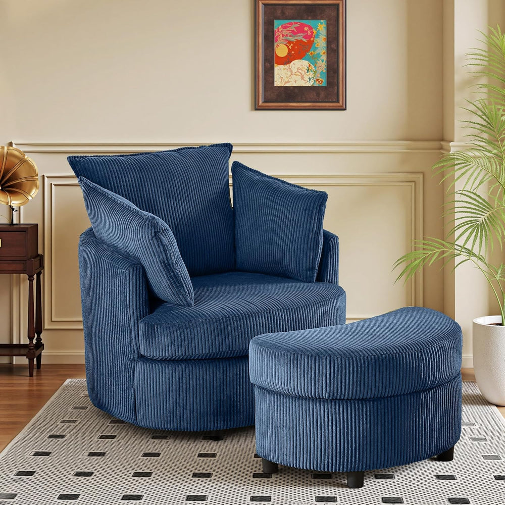 Vanity Accent Chair Swivel Living Room Chairs Curve Back Reading Chair with A...
