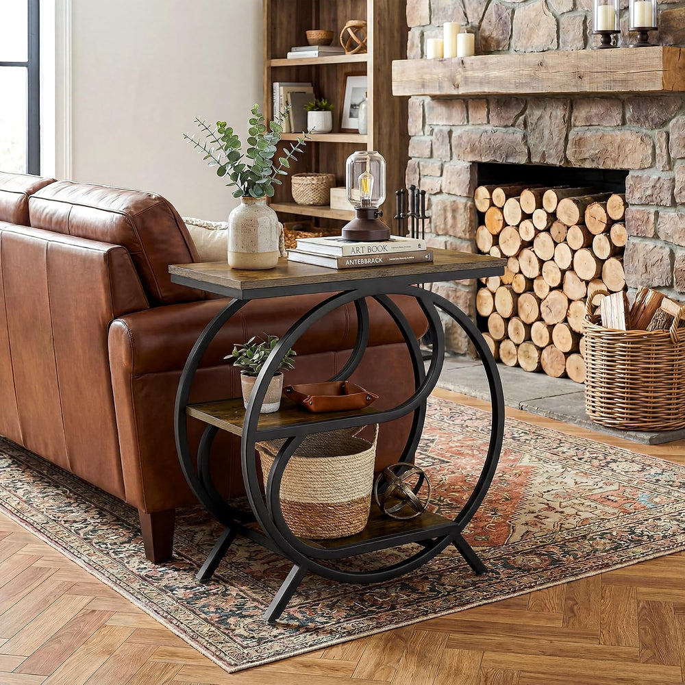 Tribesigns 3-Tier End Table, Industrial Side Table for Living Room, Small Rec...