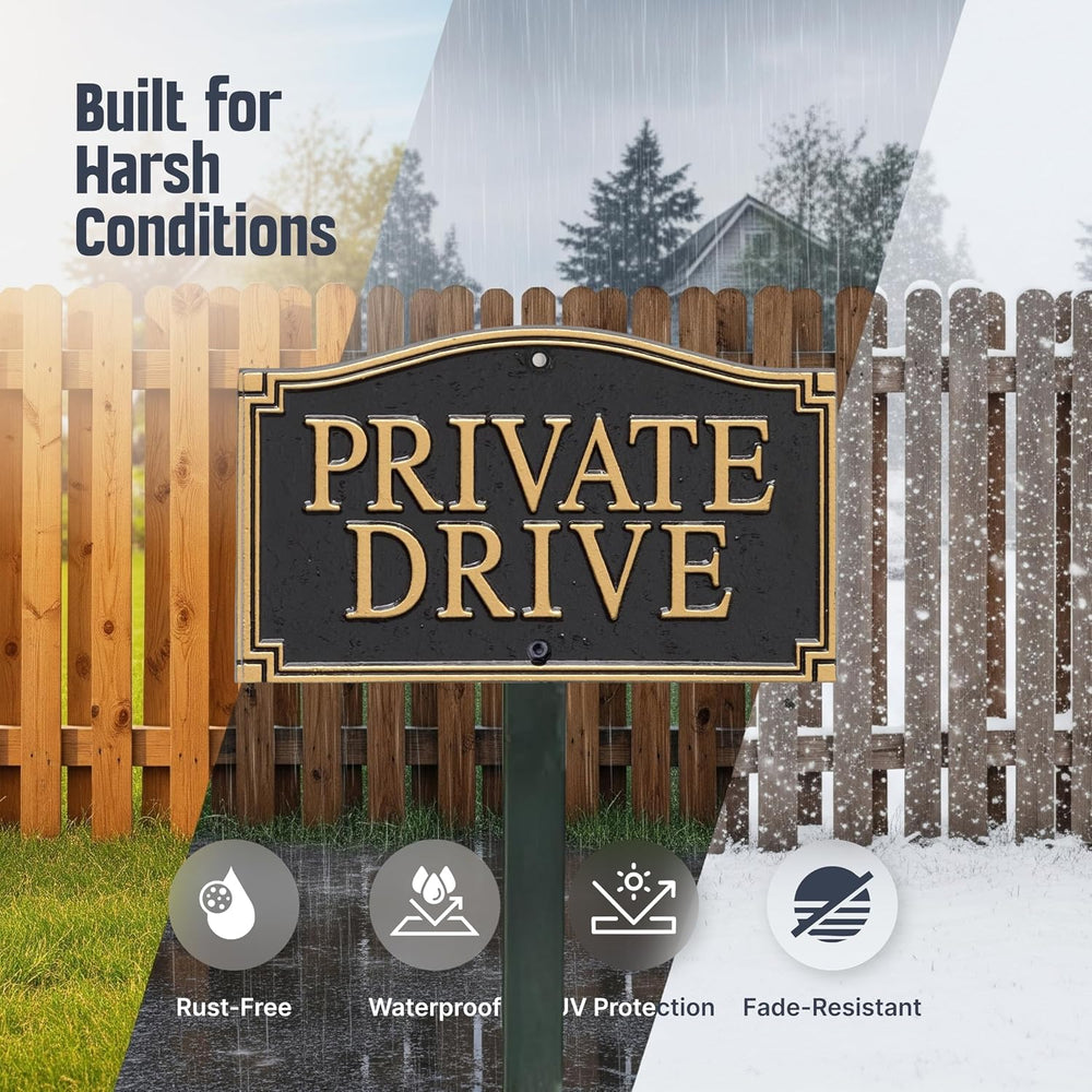 SmartSign “Private Drive” GardenBoss Statement Plaque | 5.75" x 9.5"...