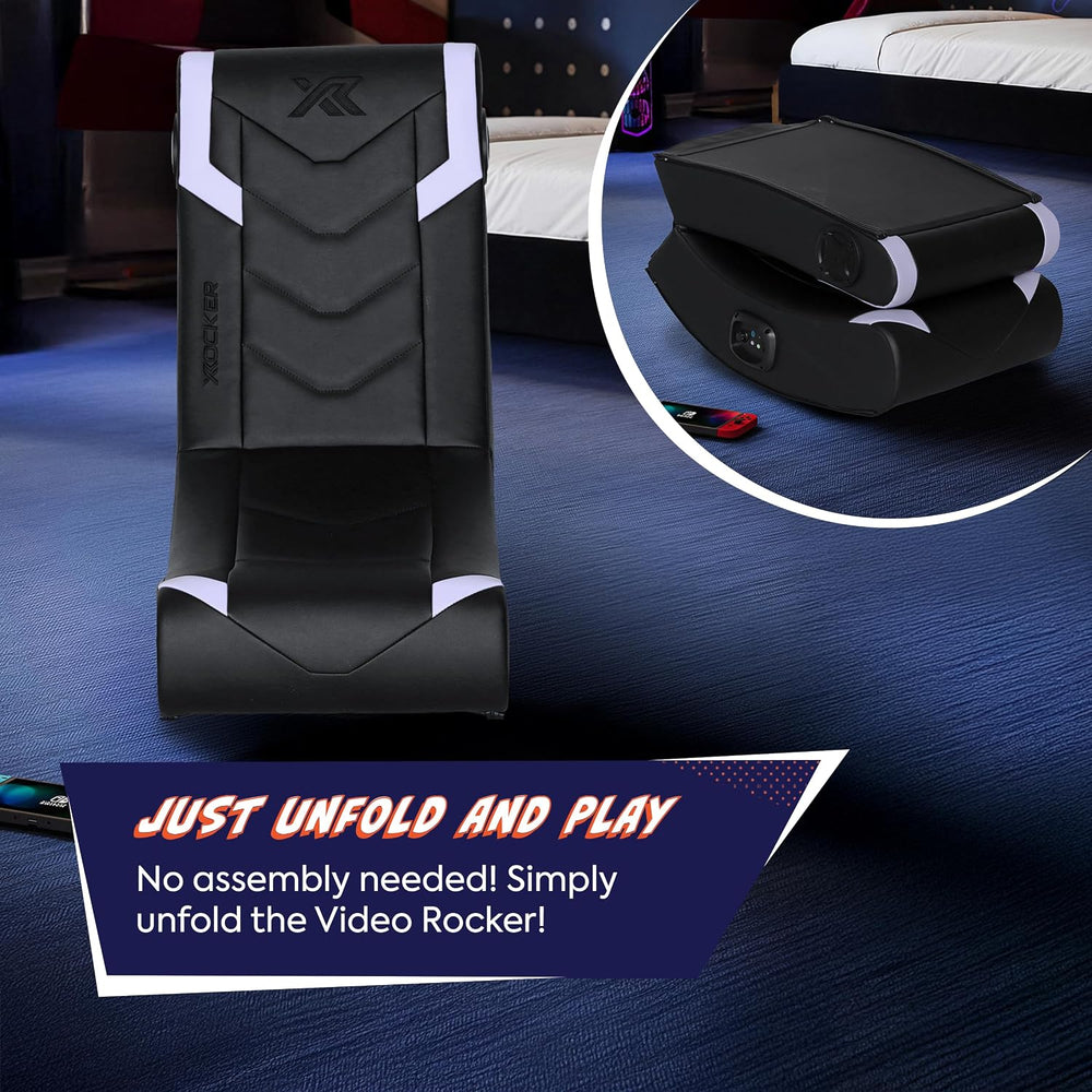 X Rocker Video Gaming Floor Rocker Chair, Built-in Audio, Foldable, for Gamer...