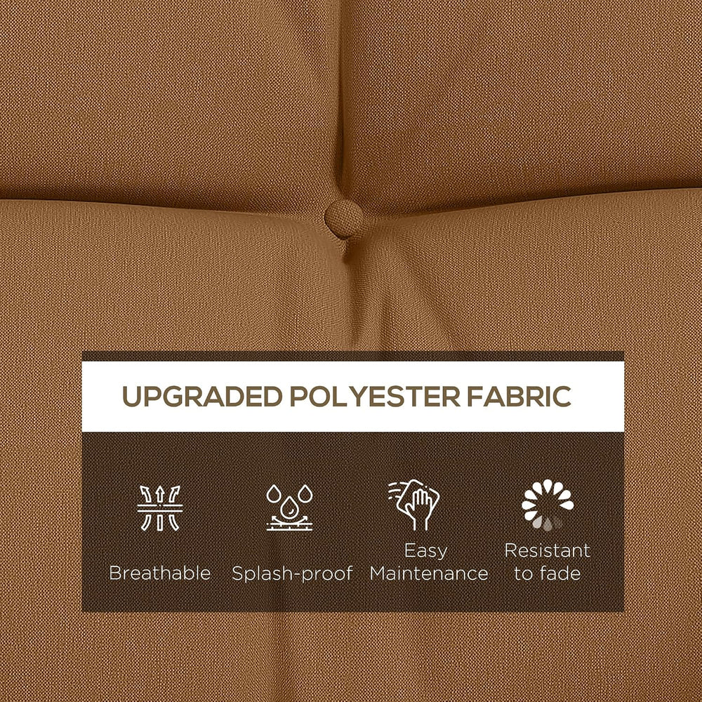 Outsunny 59" Tufted Bench Cushions & Throw Pillows 4 Piece Tan