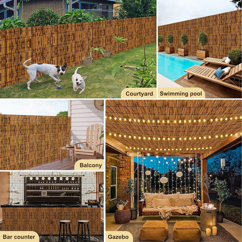 Bamboo Fence,Reed Fencing 4Feet High Bamboo Privacy Screen Outdoor for Patio,...
