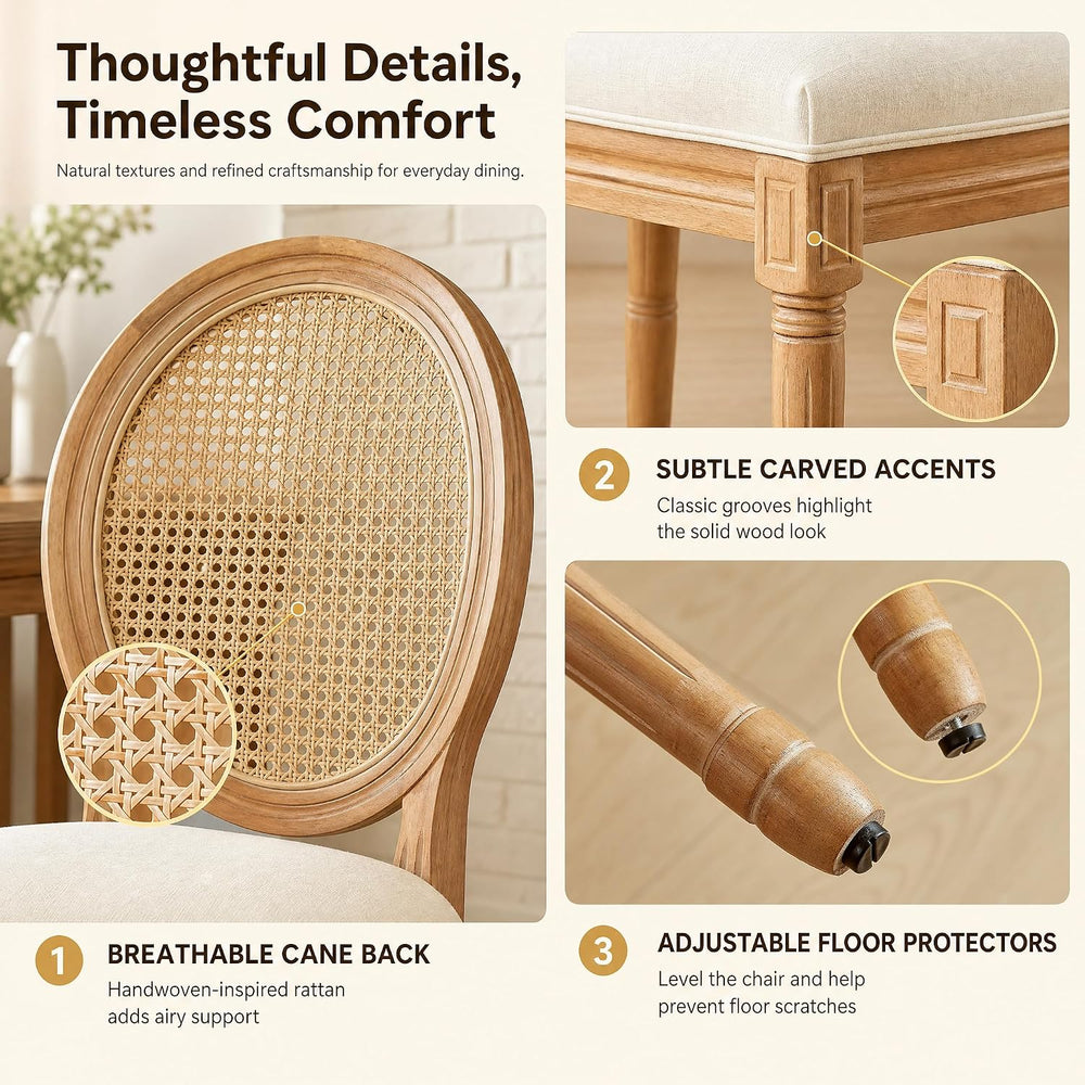 French Country Dining Chairs, Upholstered Dining Chairs Set of 6