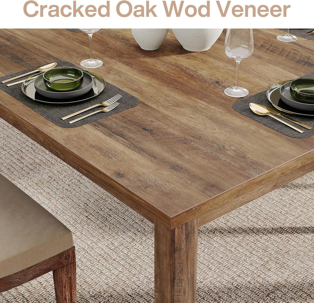 Tribesigns Wood Dining Table Modern Kitchen Table for Dining Room Living Room...