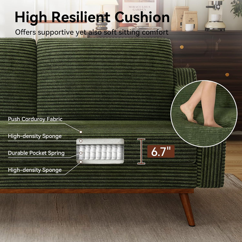Vipbear 65.4" Loveseat Sofa,Mid-Century Modern Small Couches for Living ...