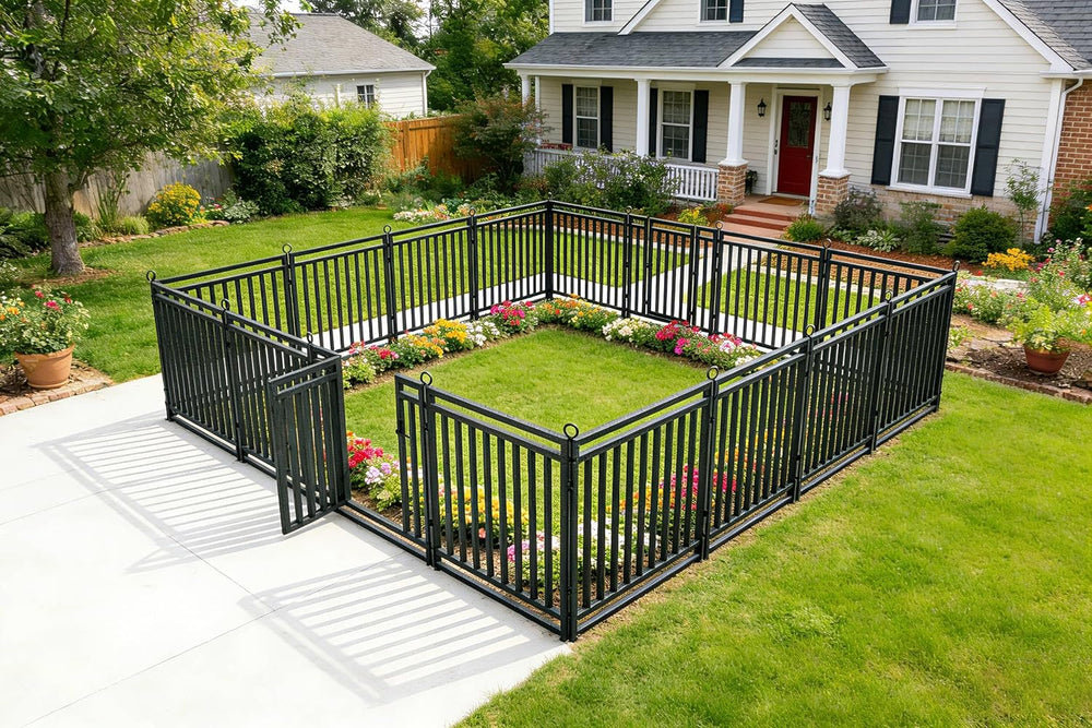 Decorative Garden Fence Metal Dog Fence Outdoor for Yard, 36ft (L) × 40in (H)...