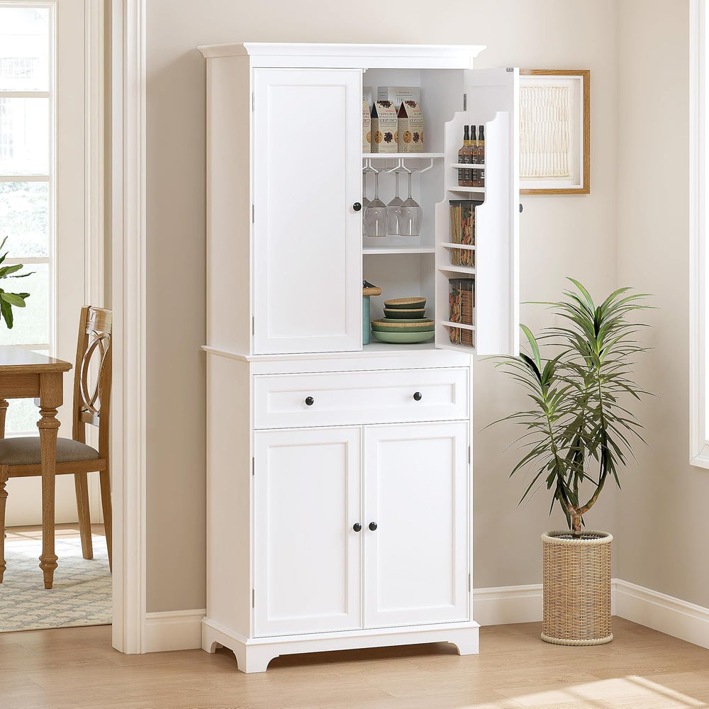 Spirich 71'' Tall Kitchen Pantry Cabinet, Wood Food Pantry Cabinet wi...