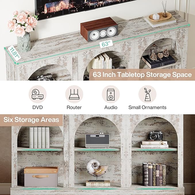 Tribesigns TV Media Consoles for Living Room, Farmhouse Entertainment Center ...