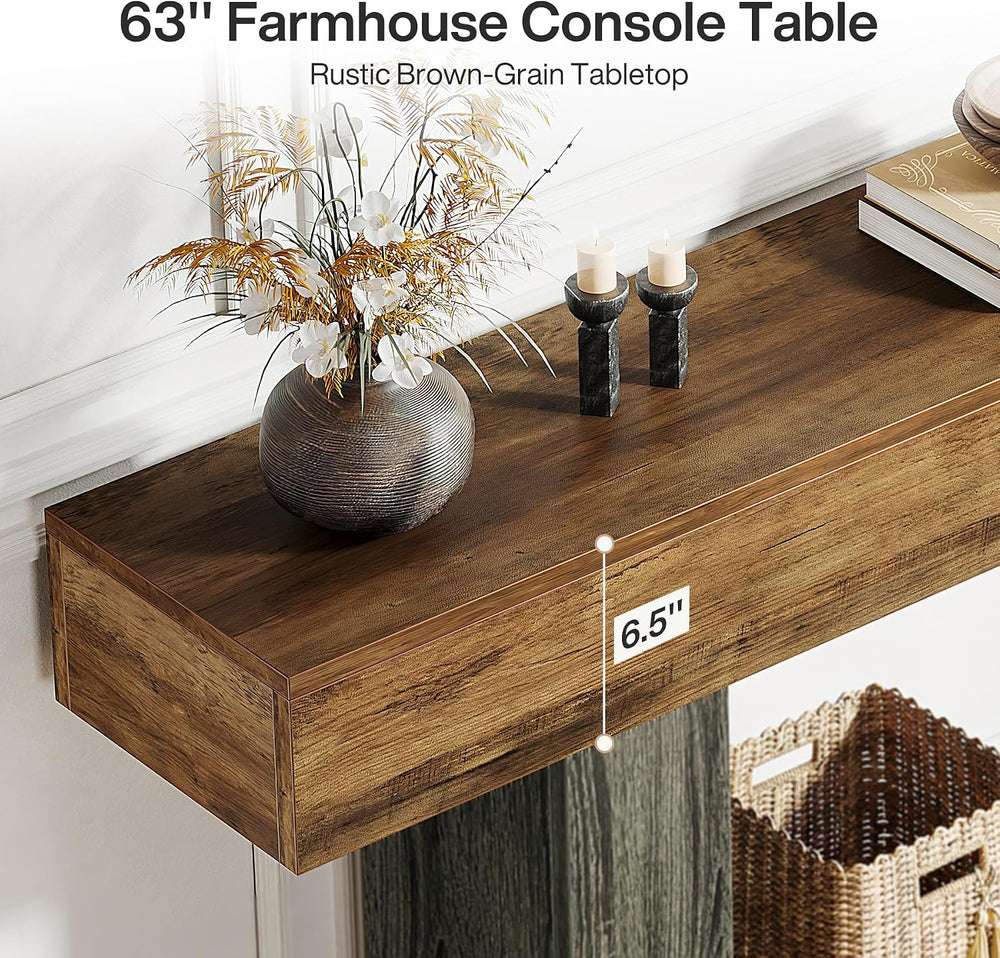 Tribesigns 63" Console Table, 2-Tier Entryway Table with U-Shaped Base |...
