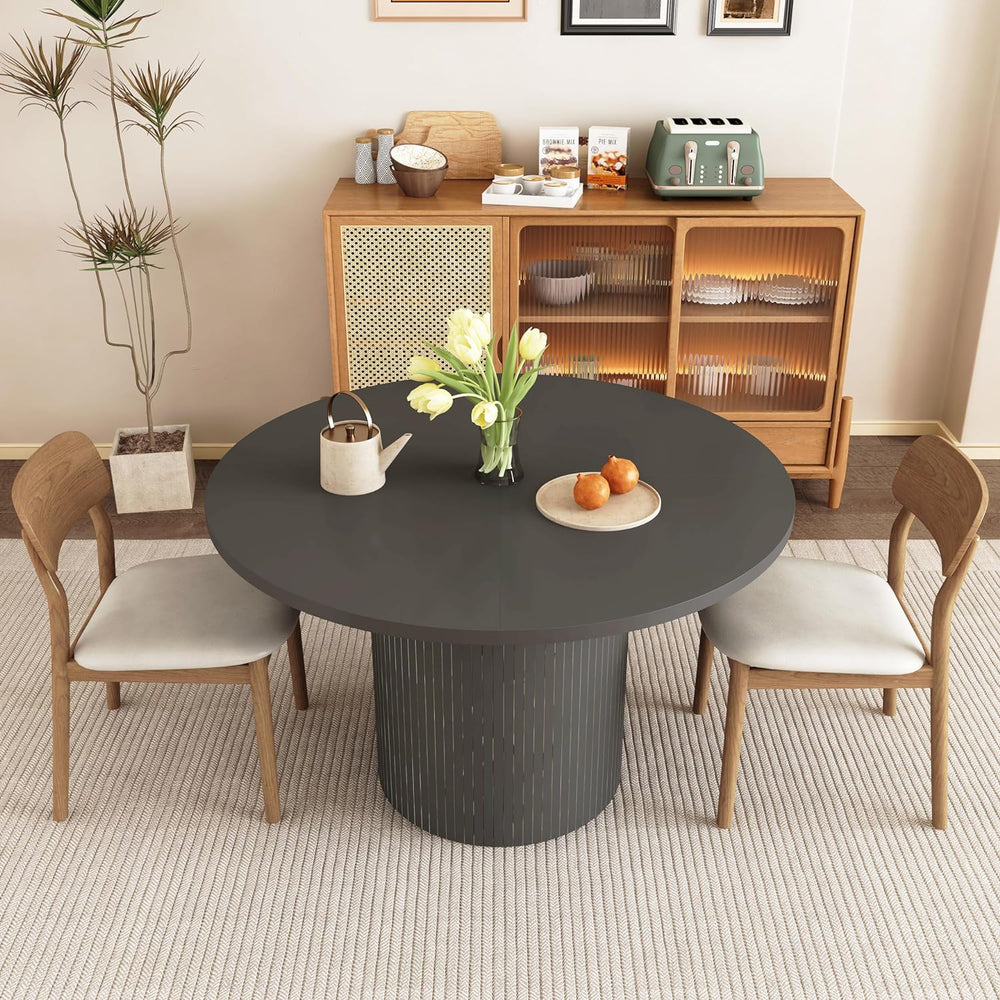 weselon Round Dining Table for 4, Modern Farmhouse Kitchen Table, 47 Inch Sma...