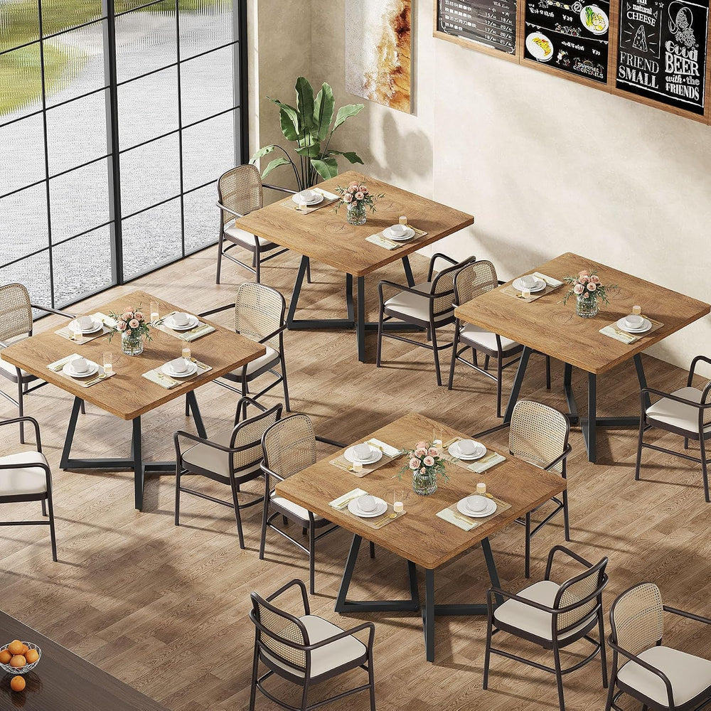 Tribesigns Square Dining Table Set of 6, 31.5" Farmhouse Dinner Table wi...