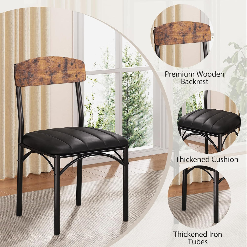 Round Dining Table Set for 4, Kitchen Table and Chairs for 4, Circle Table Ro...
