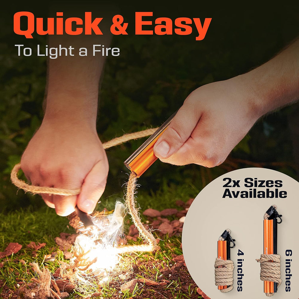 PREPARED4X Fire Starter Survival Tool, Ferro Rod Flint and Steel Kit