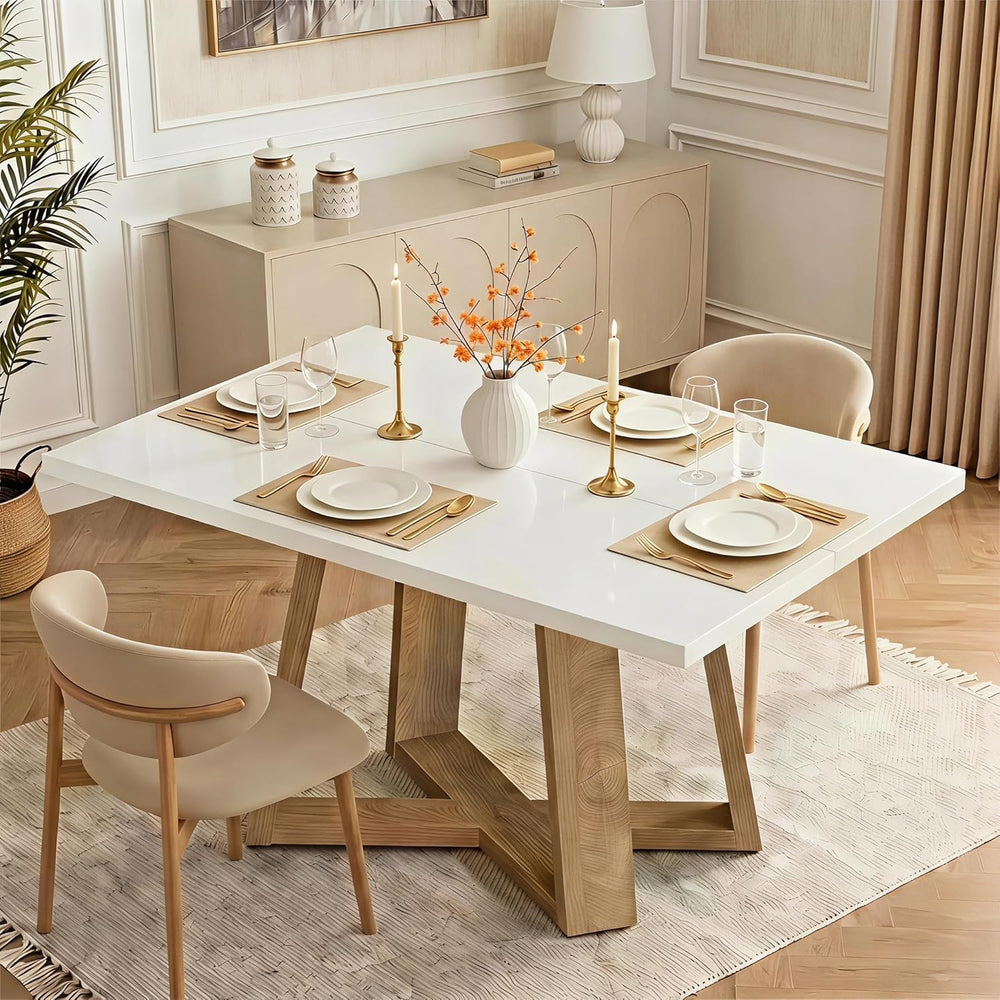 Tribesigns Dining Table for 4, 47.3 Inch Rectangular Farmhouse Kitchen Table ...