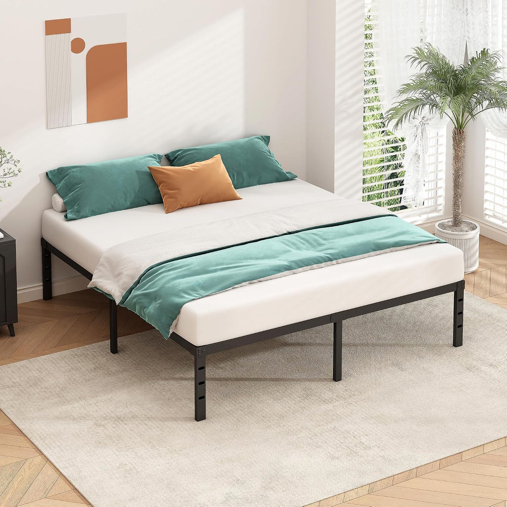 HLIPHA Metal Platform Bed Frame 18 Inch Tall,No Box Spring Needed,Queen Size ...