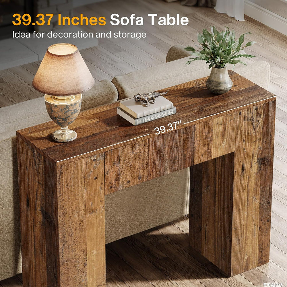 Tribesigns 39'' Farmhouse Console Table, Narrow Sofa Entryway Table w...