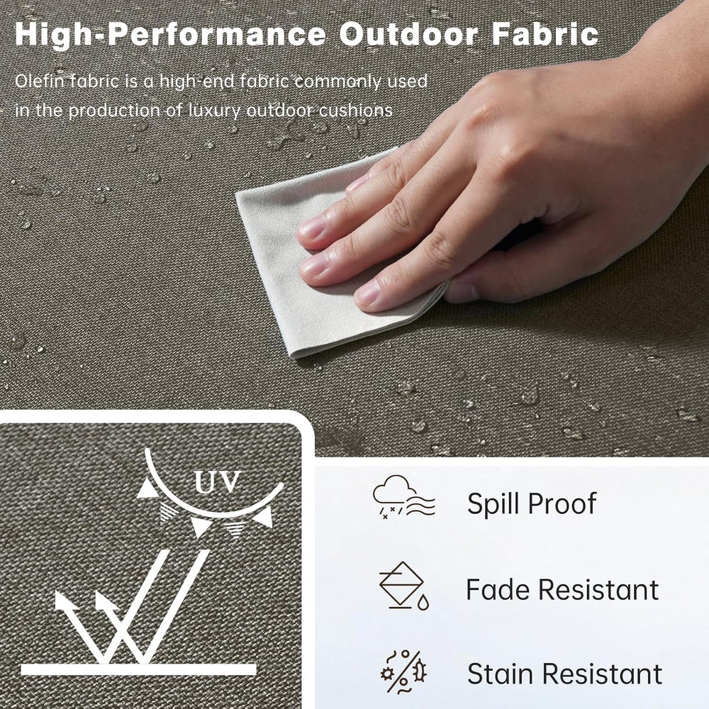 Belord Luxury 6" Thick Outdoor Cushion 5 Set - 24 x24 Inch 28D Sponge Fi...