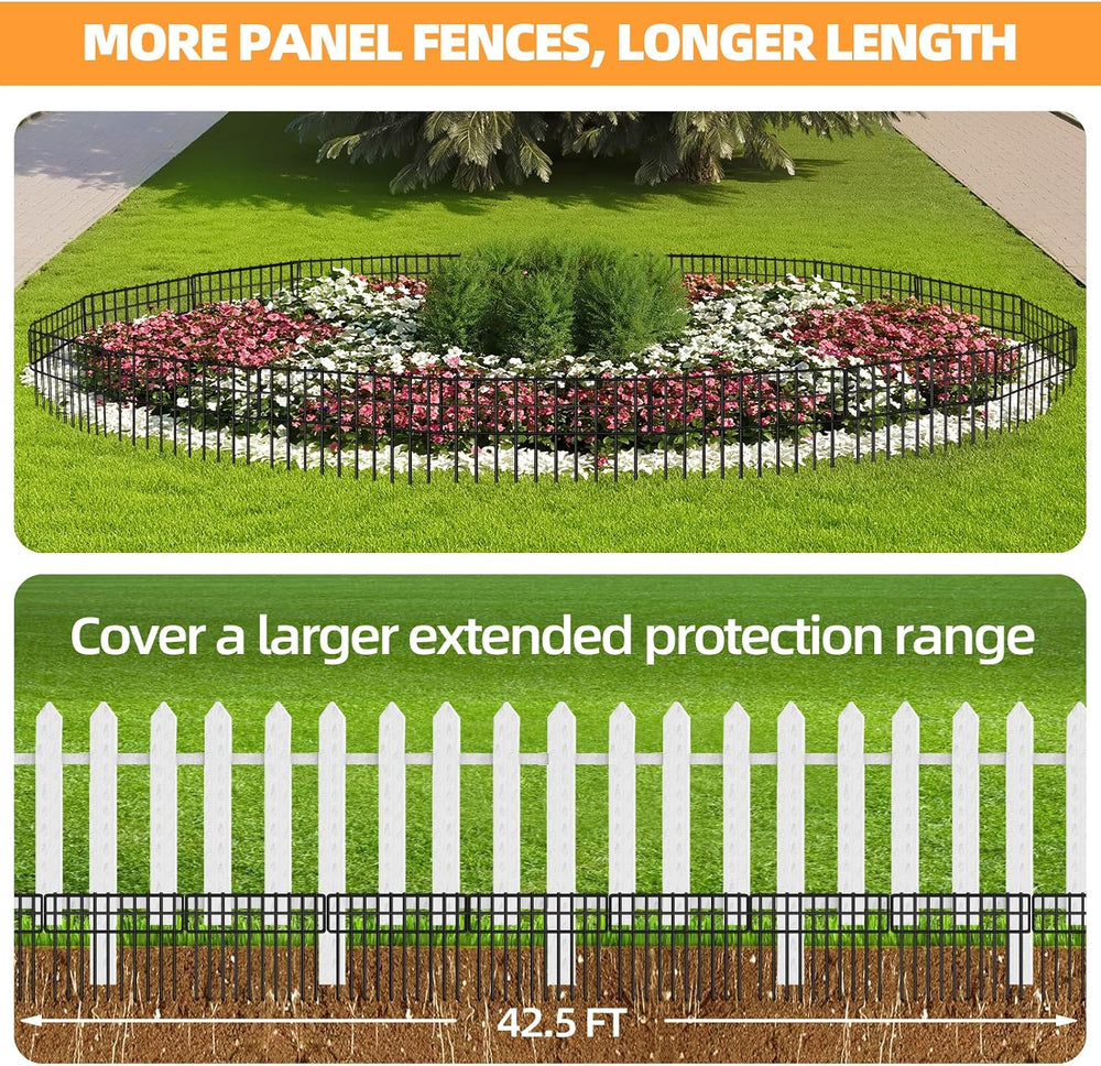 KYATE Garden Fence Animal Barrier, 30 Panels No Dig Fence 42.5ft(L) x13in(H),...