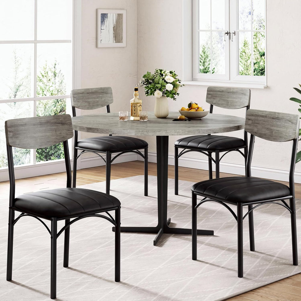 Jocoevol Dining Chairs Set of 4 - Upholstered Dining Room Chairs with PU Leat...