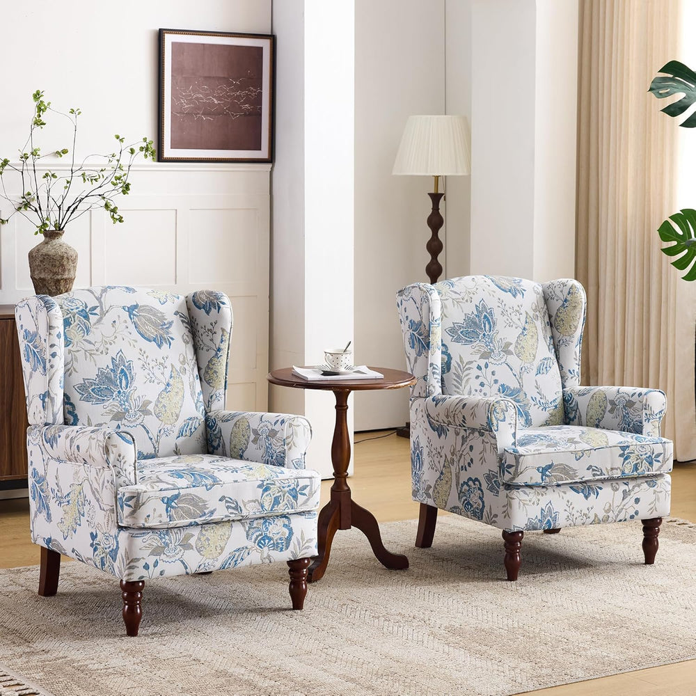 EROMMY Floral Accent Chair, Comfortable High Back Upholstered Armchair with S...
