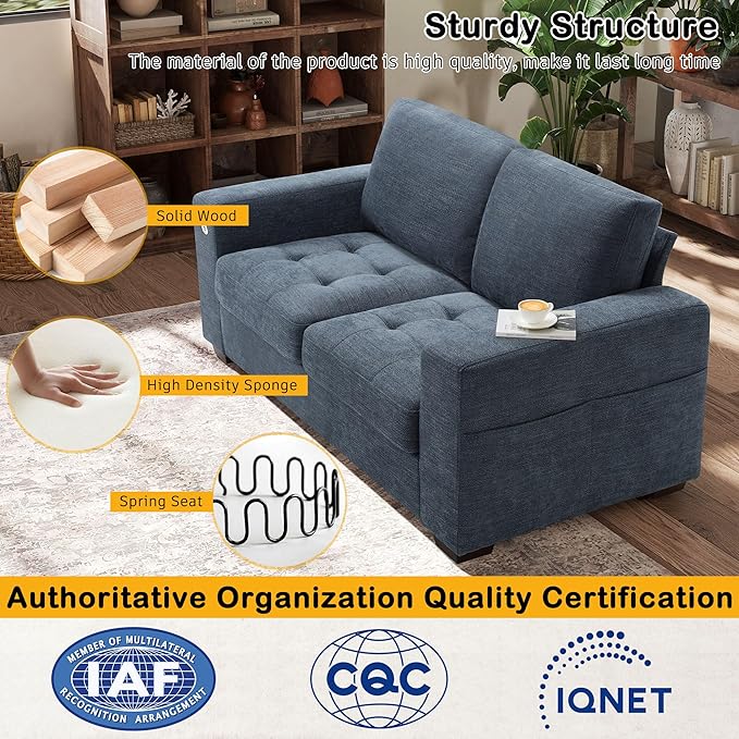 Hanherry 70" Loveseat Sofa for Living Room, Modern Comfy Couch with Medi...