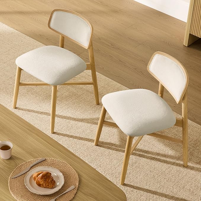 CHITA Wooden Dining Chairs Set of 2, Mid Century Modern Dining Room Chair, Na...
