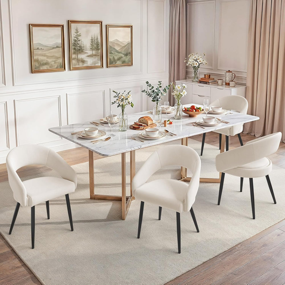 LUE BONA Modern Dining Chairs Set of 4, Beige