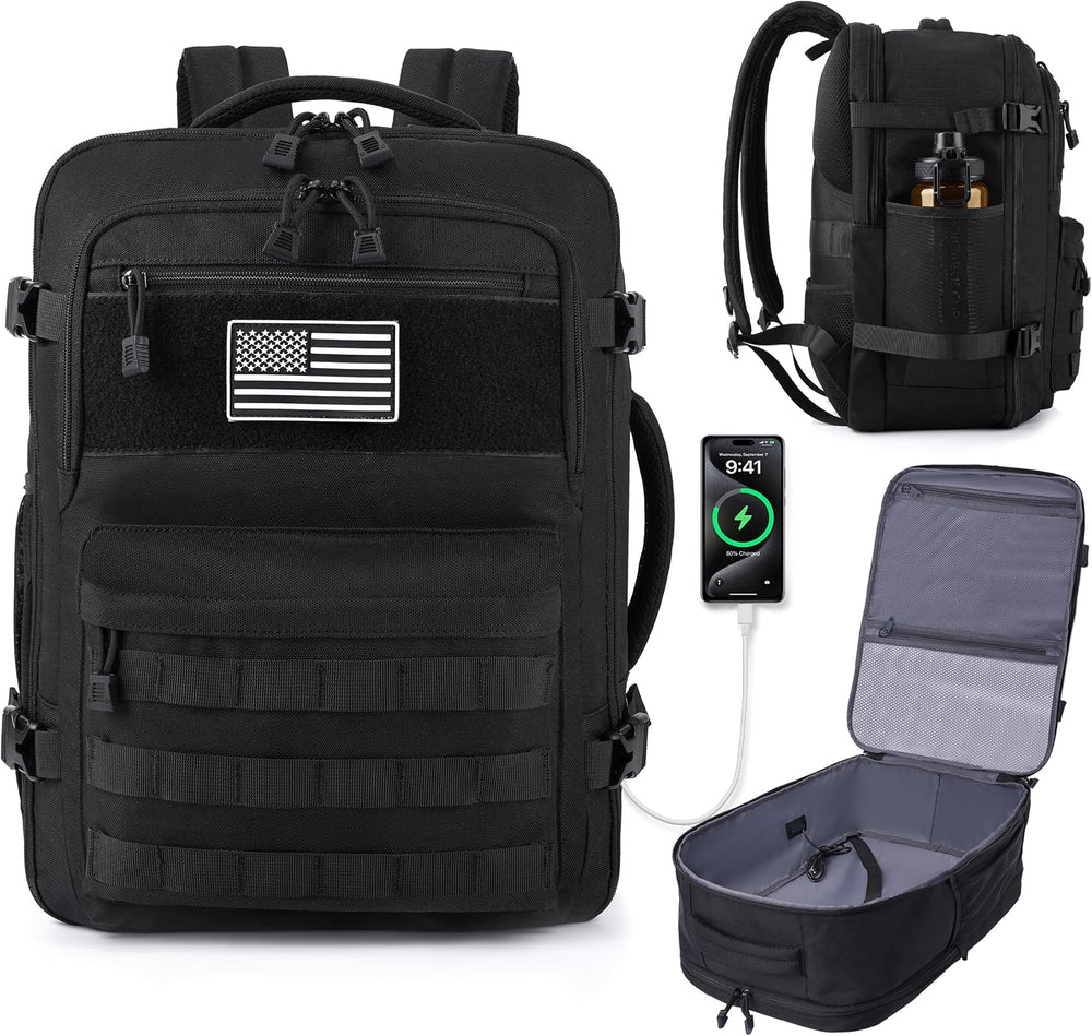 MOZETO TSA Approved Carry On Backpack, Extra Large Tactical Travel Backpack f...