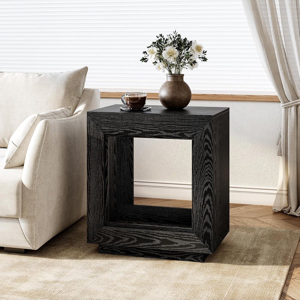 LITTLE TREE End Table with Storage, Wooden Square Side Table, Industrial Sofa...