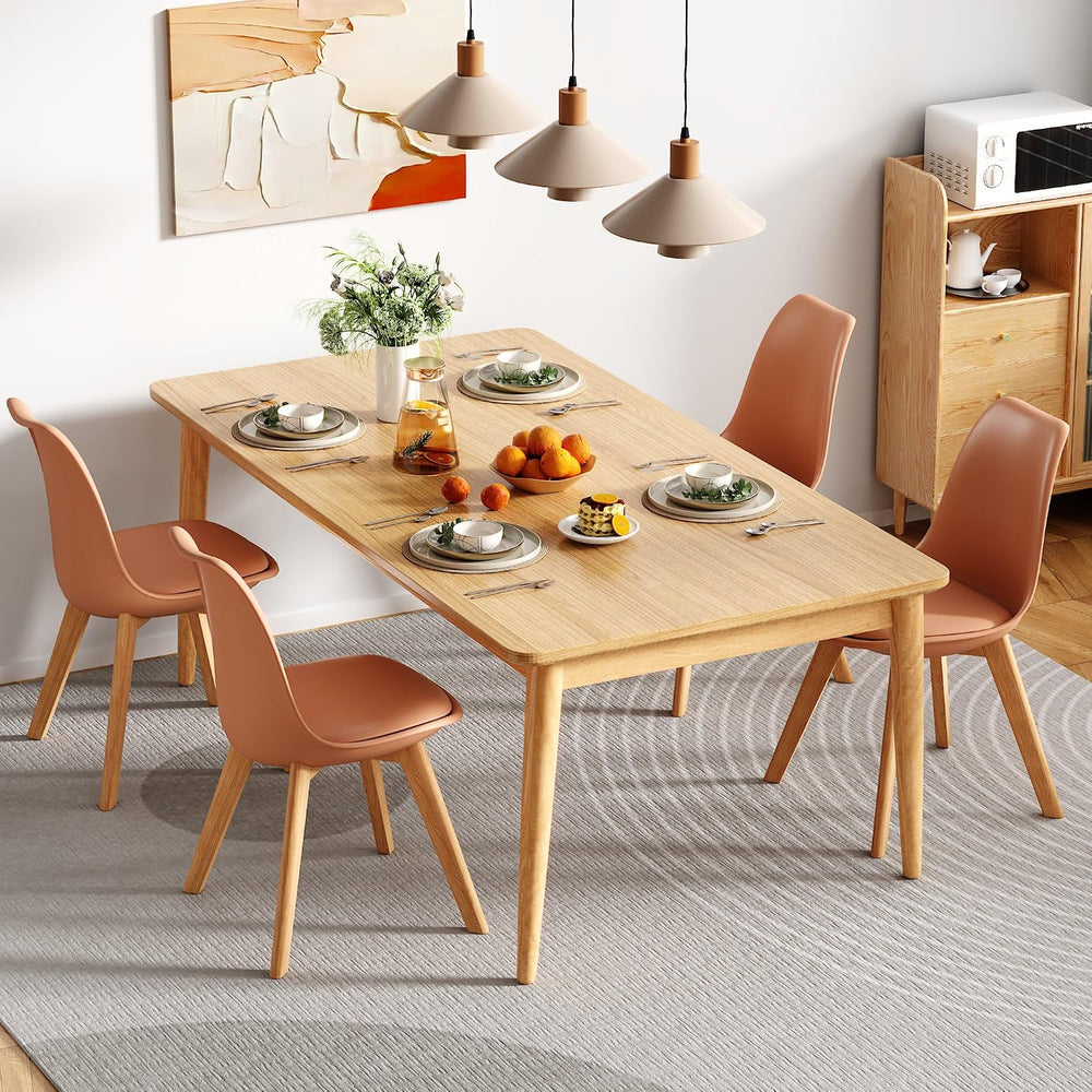 VECELO Dining Chairs Set of 4, Mid-Century Modern Kitchen & Dining Room C...