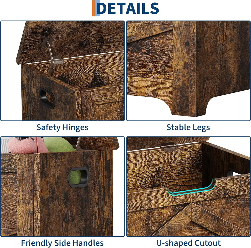 GAOMON Storage Chest, Wooden Storage Bench, Modern Style Lift-Top Shoes Bench...