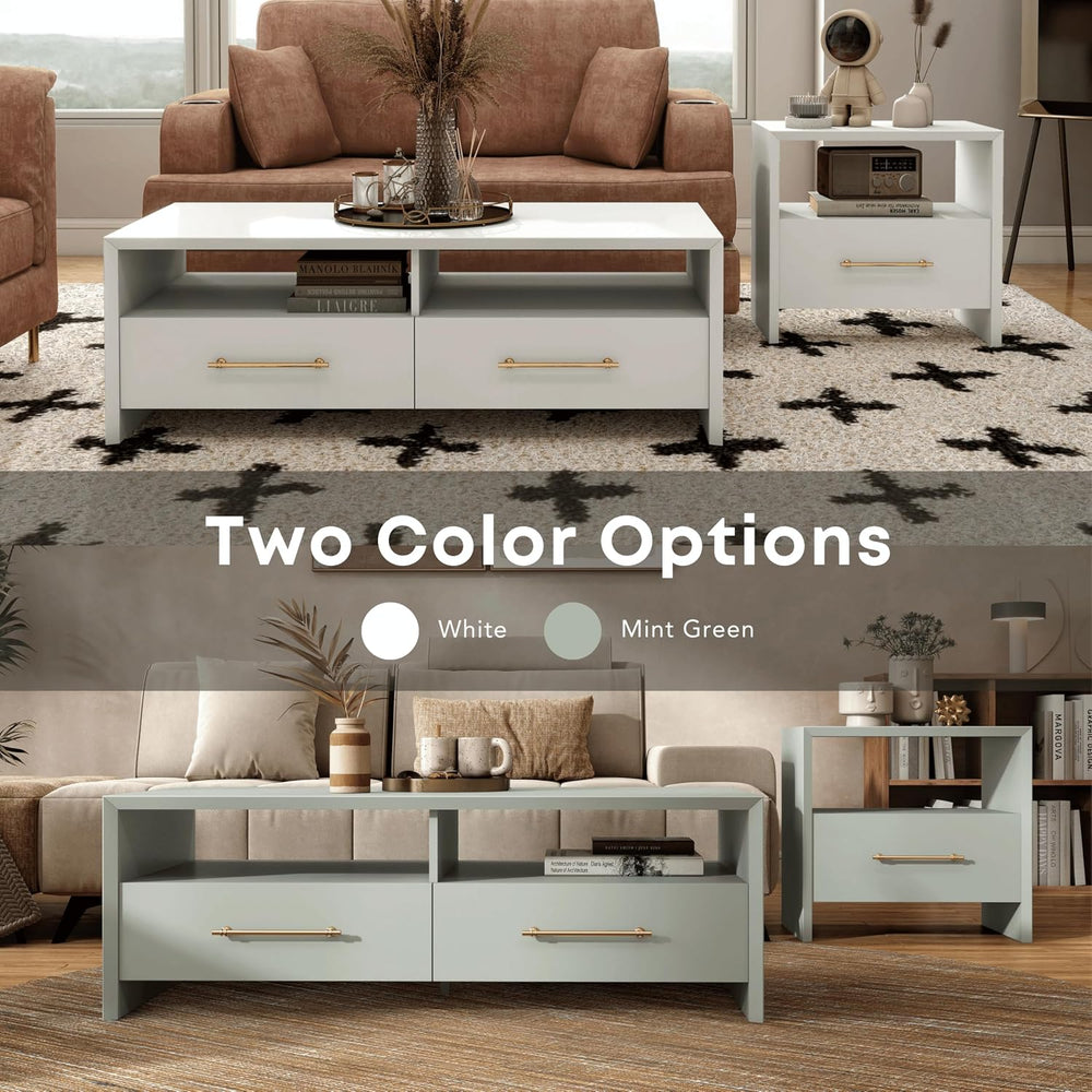 HOMES: Inside + Out Elle Modern 23-inch Rectangular End Table with Drawer and...
