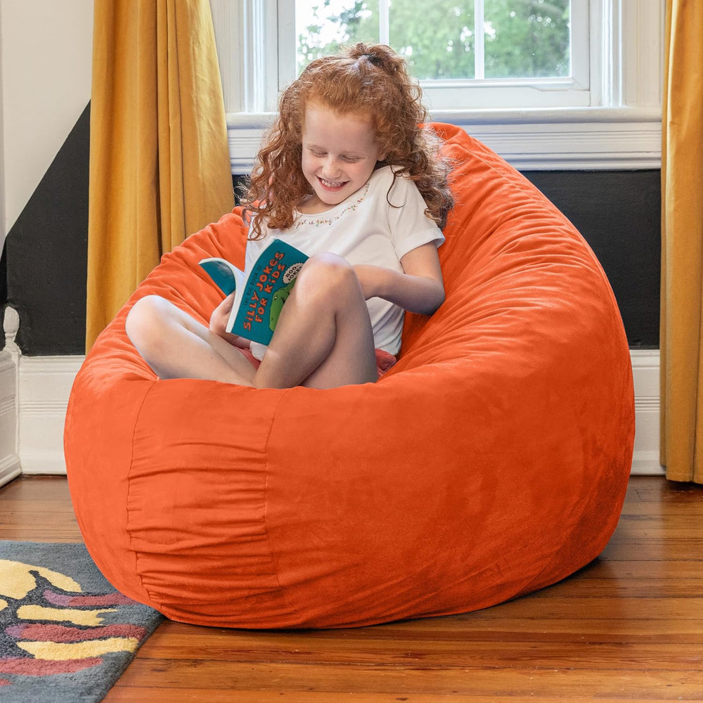 Jaxx Cocoon 4 Foot Bean Bag Chair and Crash Pad, Mandarin