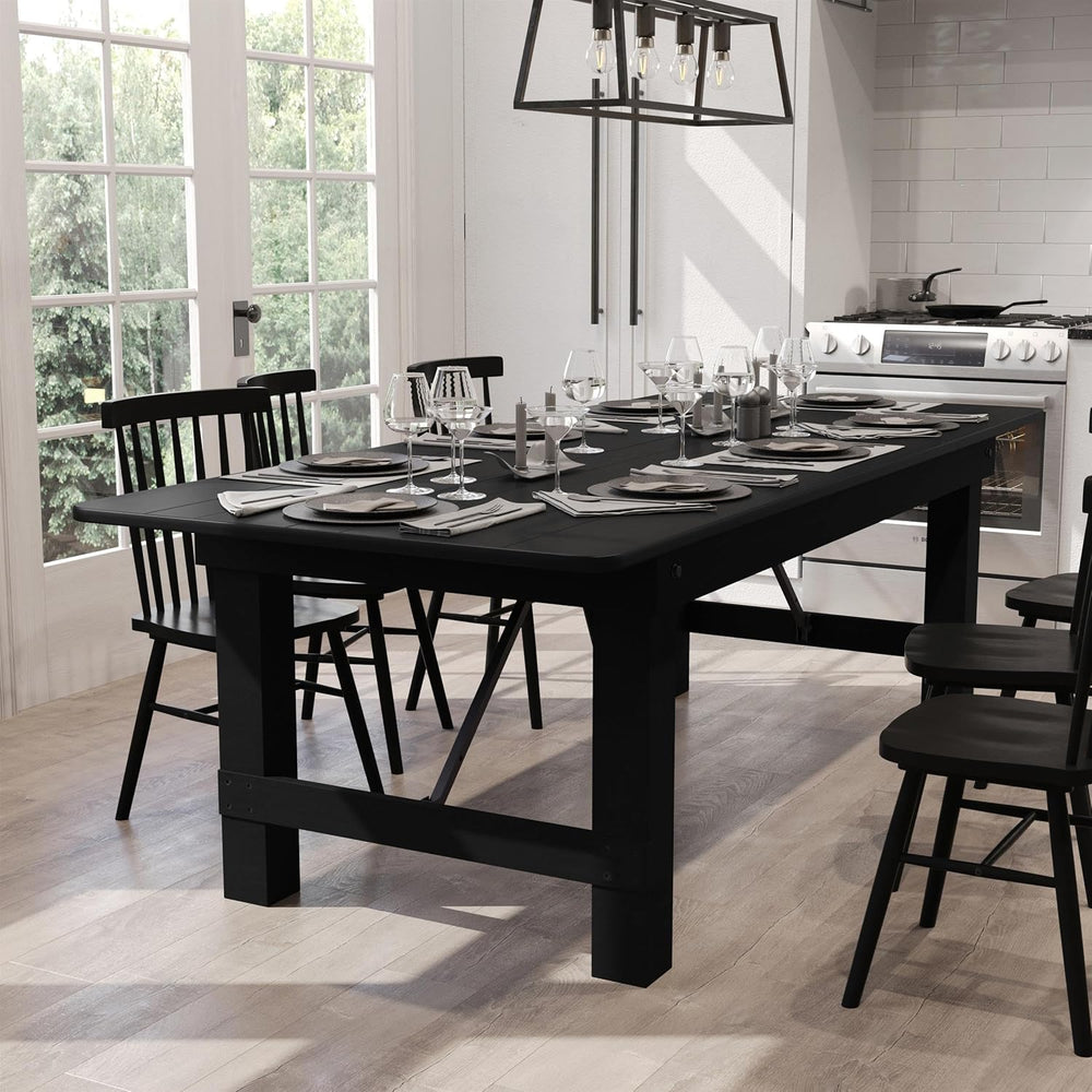 Flash Furniture Hercules Commercial Rectangular Farmhouse Folding Table, Anti...