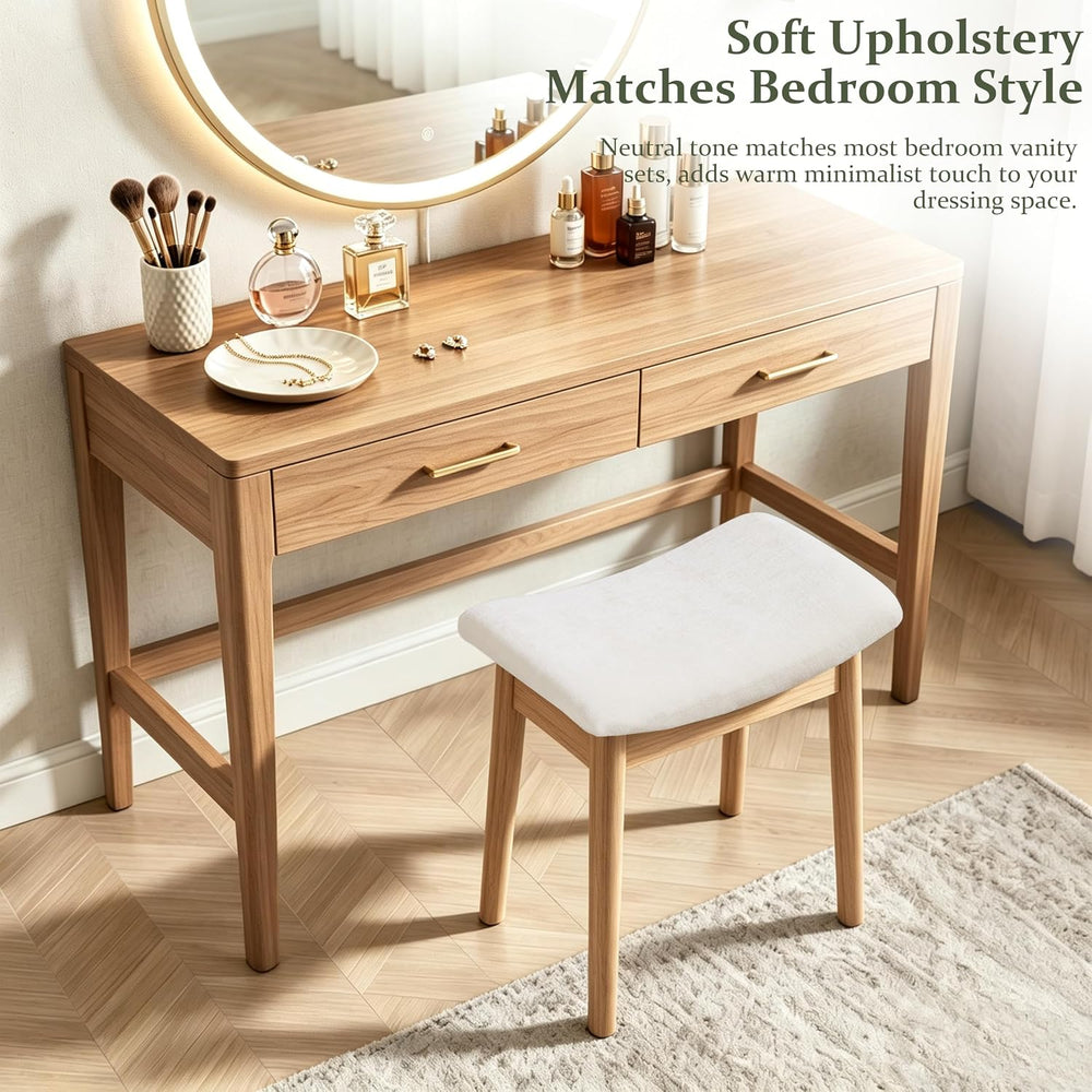 Vanity Stool, 18" H Makeup Chair,Small Ottoman Stool
