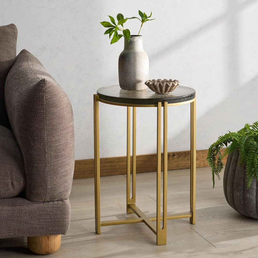 SAFAVIEH Couture Collection - Levitt Cast Glass Top Accent Table, Sculptural ...
