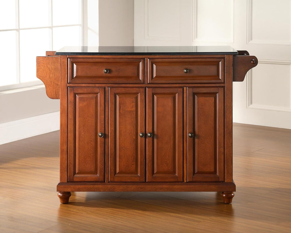 Crosley Furniture Cambridge Granite Top Rolling Kitchen Island Storage Cart, ...