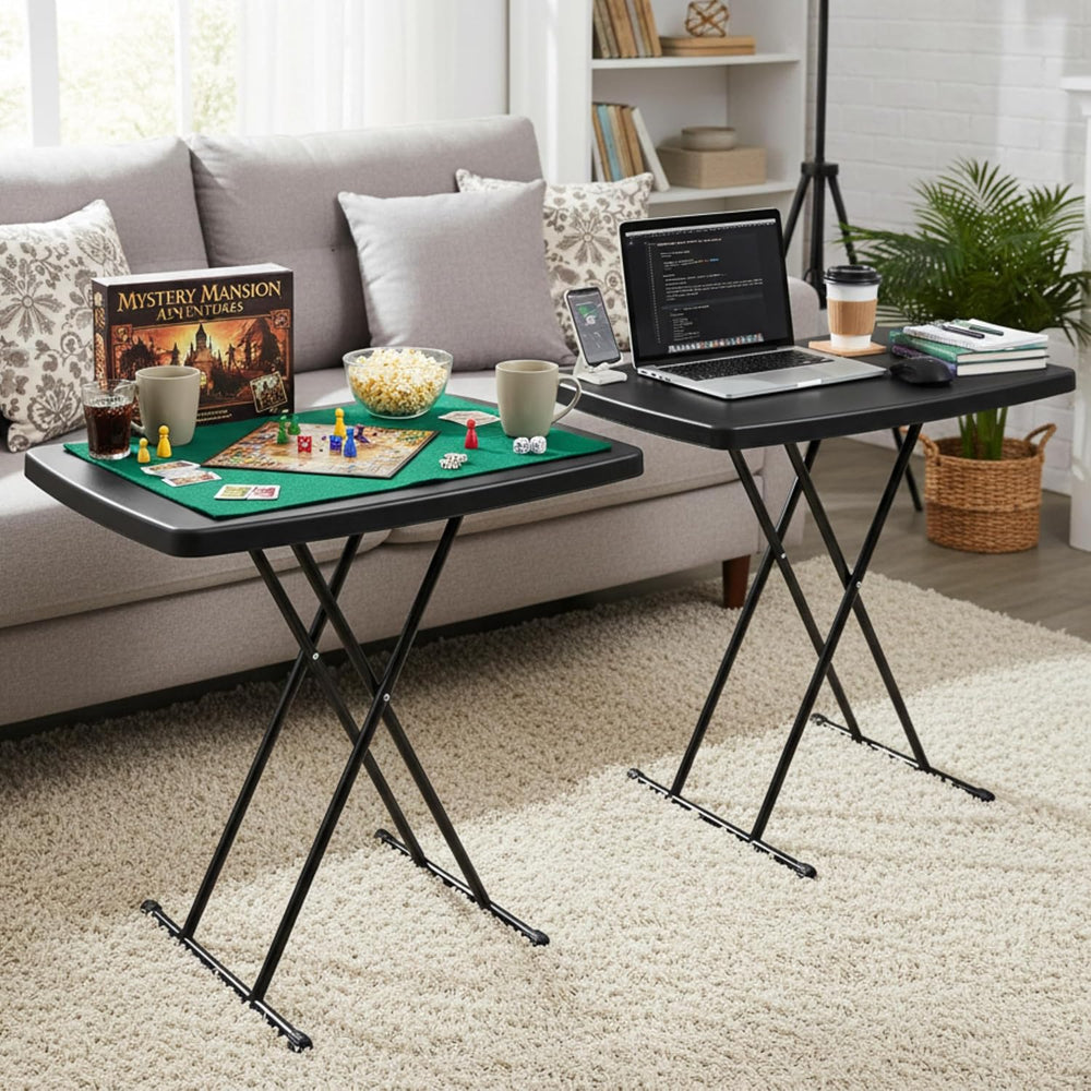 Lavish Home Portable Folding Tables Set of 2-2.5 Foot Indoor/Outdoor Portable...