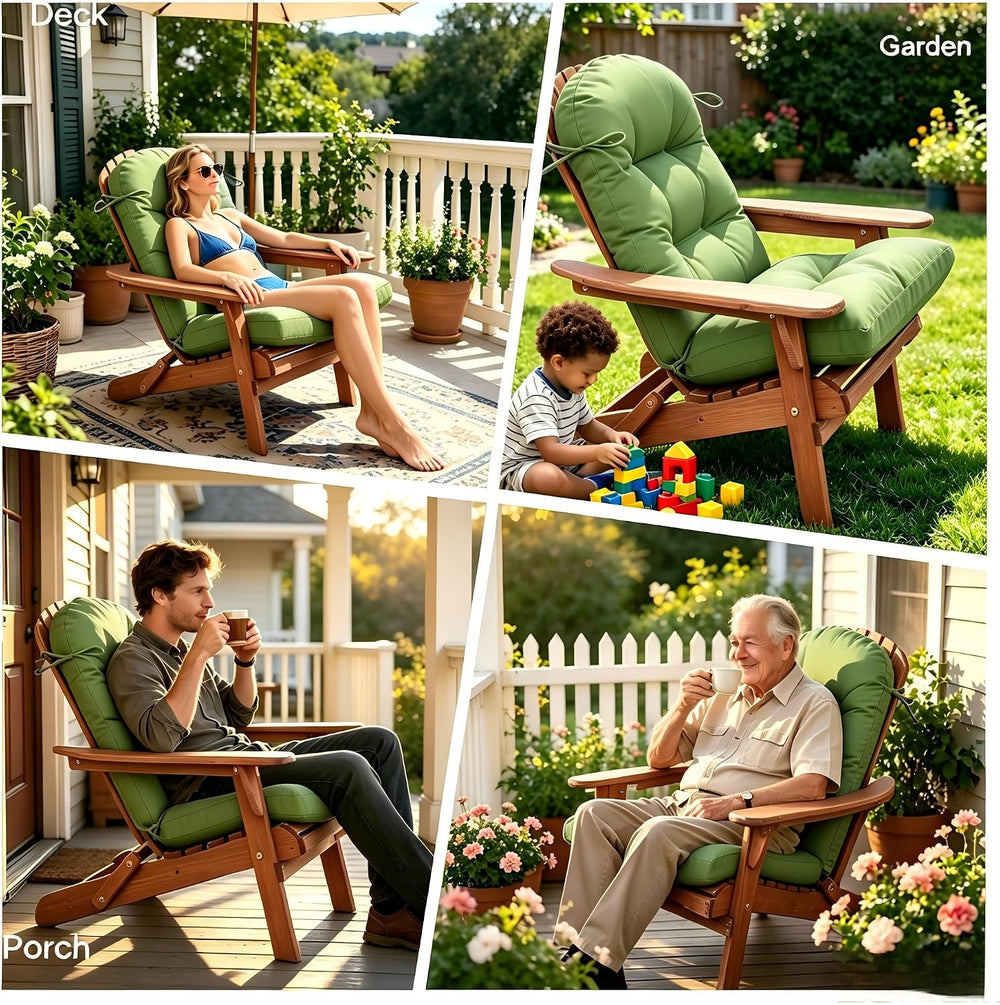 QILLOWAY Outdoor High Back Chair Cushion for Adirondack, All Weather Rocking ...